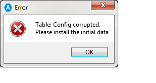 Table config is missing